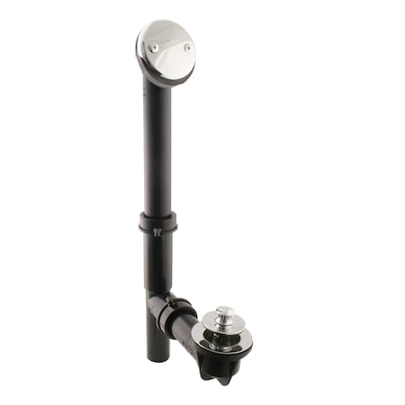Westbrass Black 1-1/2" Tubular Twist & Close Bath Waste in Polished Nickel 594144-05